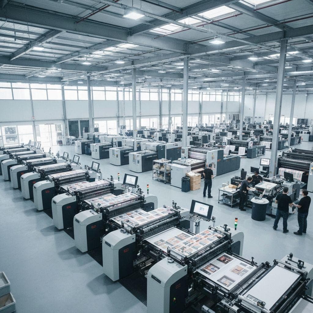 Printing and packaging factory production floor